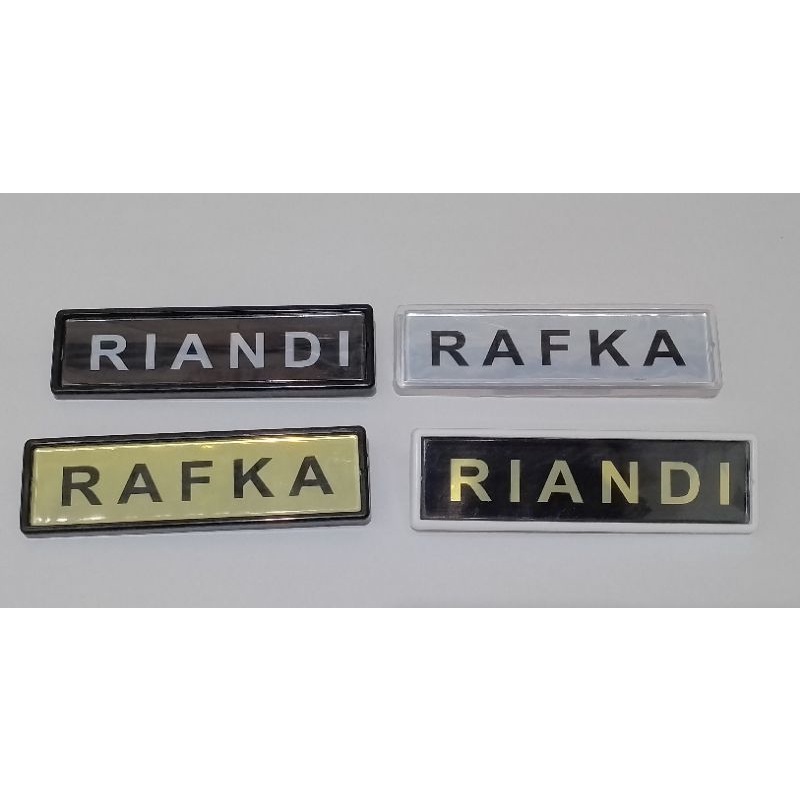 

Name Tag / Nama Dada (Bisa Ganti warna dan tulisan)