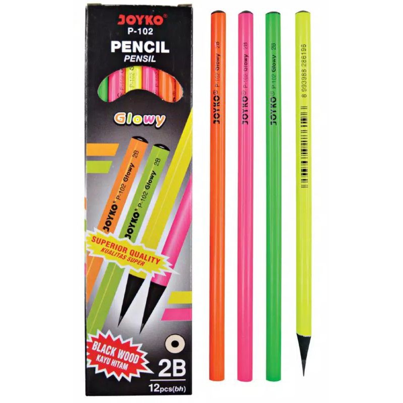 Pensil Joyko P-102 2B Glowy Grosir 12 Pc