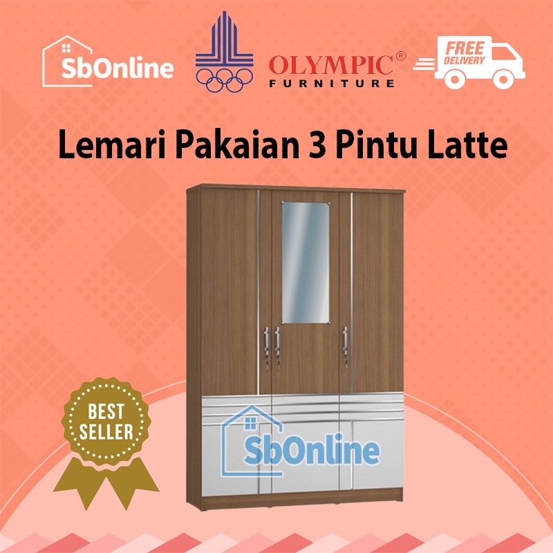 OLYMPIC Lemari Pakaian 3 Pintu - LP Latte 3P