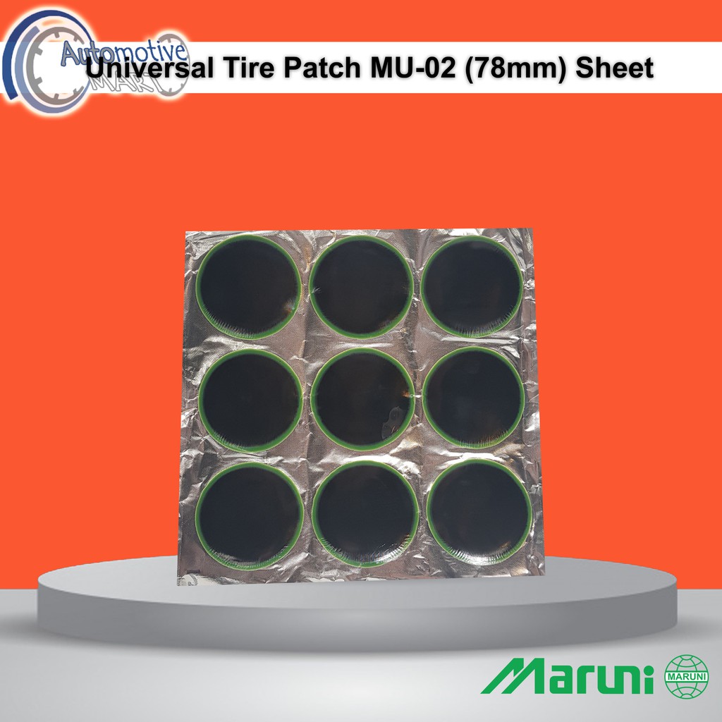 Maruni Universal MU-02 Lembar Bulat Isi 9pcs 78mm Karet Koyok Tambal Ban TipTop Tubeless GUT-02 2820
