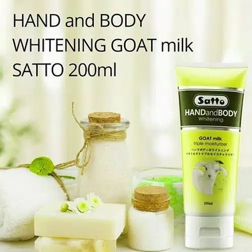 Handbody Satto Whitening Goat Milk Tripel Moisturizer 50ml  200ml