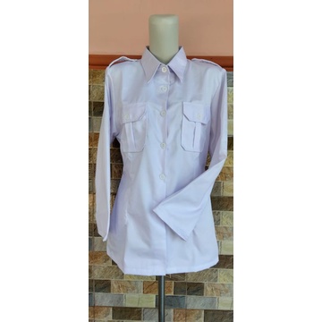 SERAGAM PDH/BAJU DINAS PNS/ LENGAN PANJANG, PUTIH CEWEK, atasan