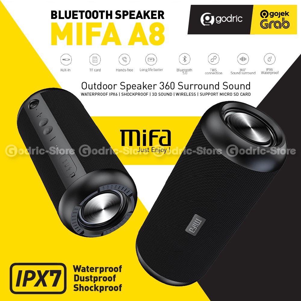 XIAOMI MIFA A8 GARANSI & ORIGINAL IPX7 Bluetooh Wireless Speaker Waterproof Portable Micro SD