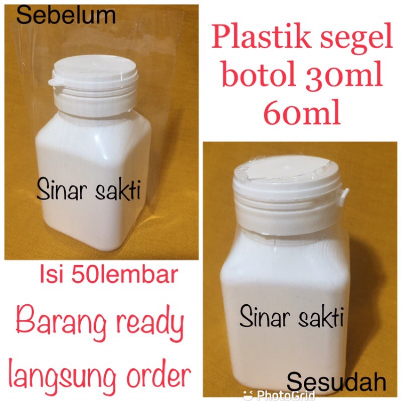 plastik segel botol kapsul 30ml 60ml/ plastik segel kapsul kotak