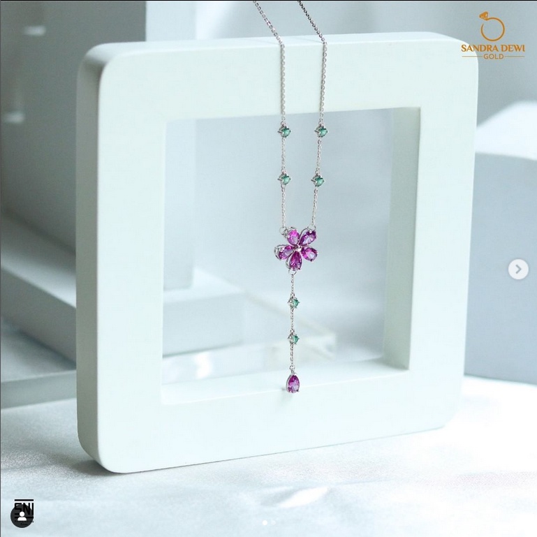 KALUNG KOYE EMAS SANDRA DEWI GOLD FLOWER GARDEN VIOLET SERIES JUNTAI