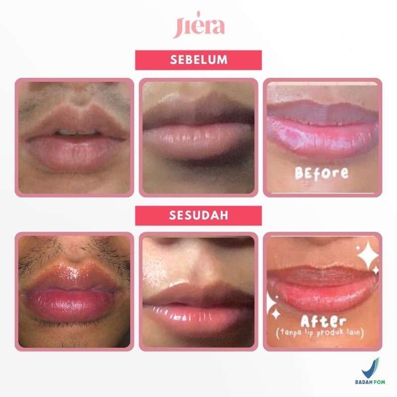 JIERA Natural Lip Serum BPOM 10ml / 20ml ORIGINAL 100% - Pencerah Bibir Hitam, Serum Bibir, Pelembab Bibir