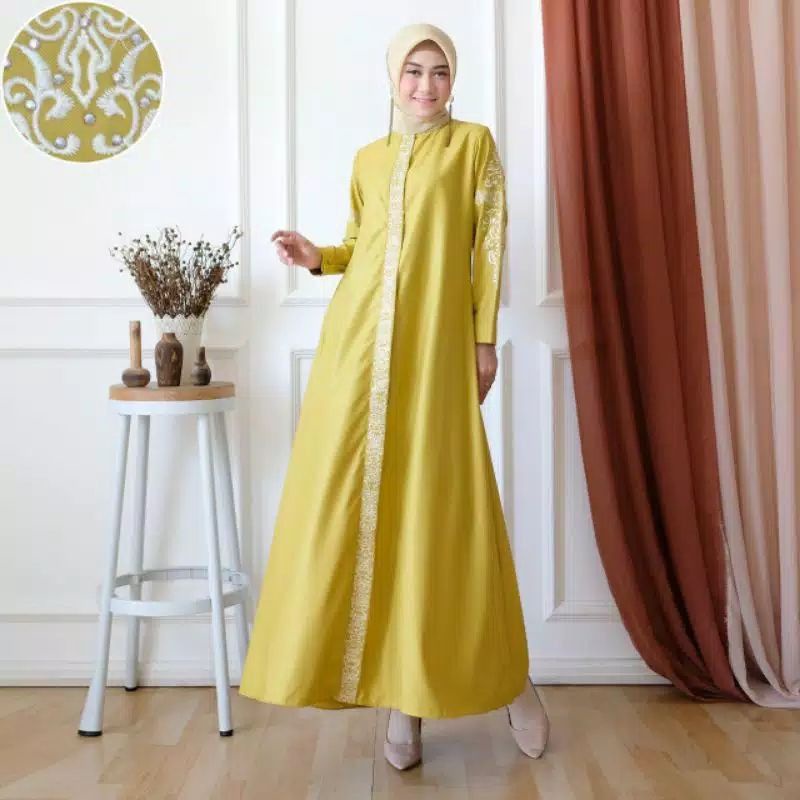 (COD) GAMIS MADINA ASTERIA DRESS // GAMIS TOYOBO FULL BORDIR PREMIUM QUALITY // GAMIS JUMBO TERBARU// Gamis Kebay Moderen Terbaru