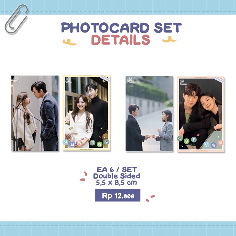 BUSINESS PROPOSAL MERCH THE OFFICE BLIND DATE PAKET LENGKAP FANKIT MERCHANDISE AHN HYOSEOP KANG TAEMU SEJEONG SHIN HARI MINGUE SEO INAH DRAKOR DRAMA KOREAN KOREA