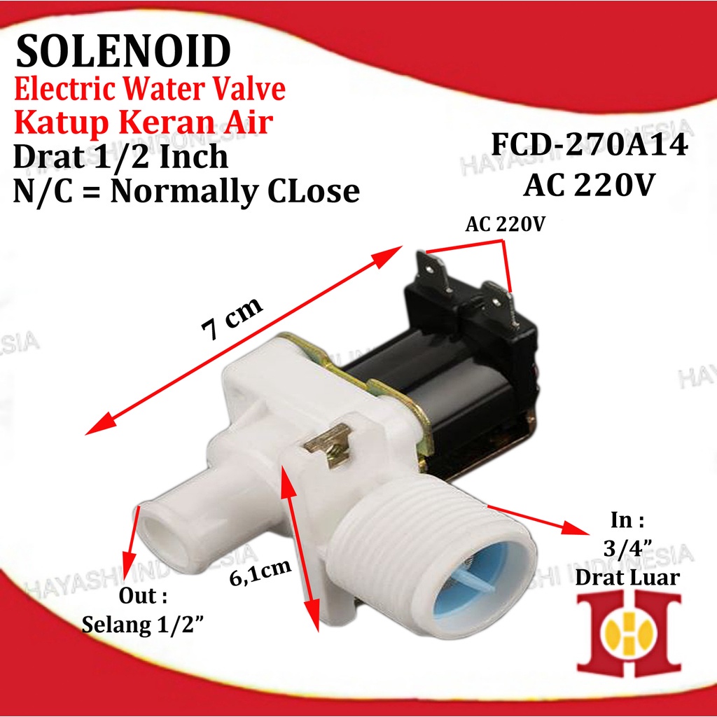 Electric Water Selenoid Solenoid Valve Control Switch AC 220V DC 12V NC 1/2 3/4