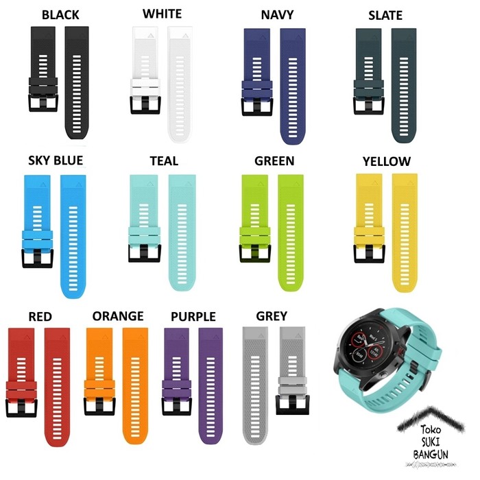 Garmin Fenix 5X QUICK FIT Sport Rubber Silicone Watch Band Strap