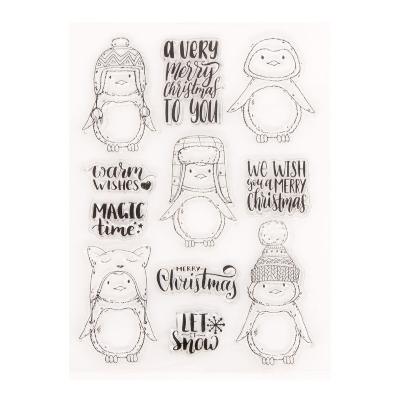 Stempel Bahan Silikon Seri Natal Warna Bening Untuk DIY Kartu Natal Scrapbooking