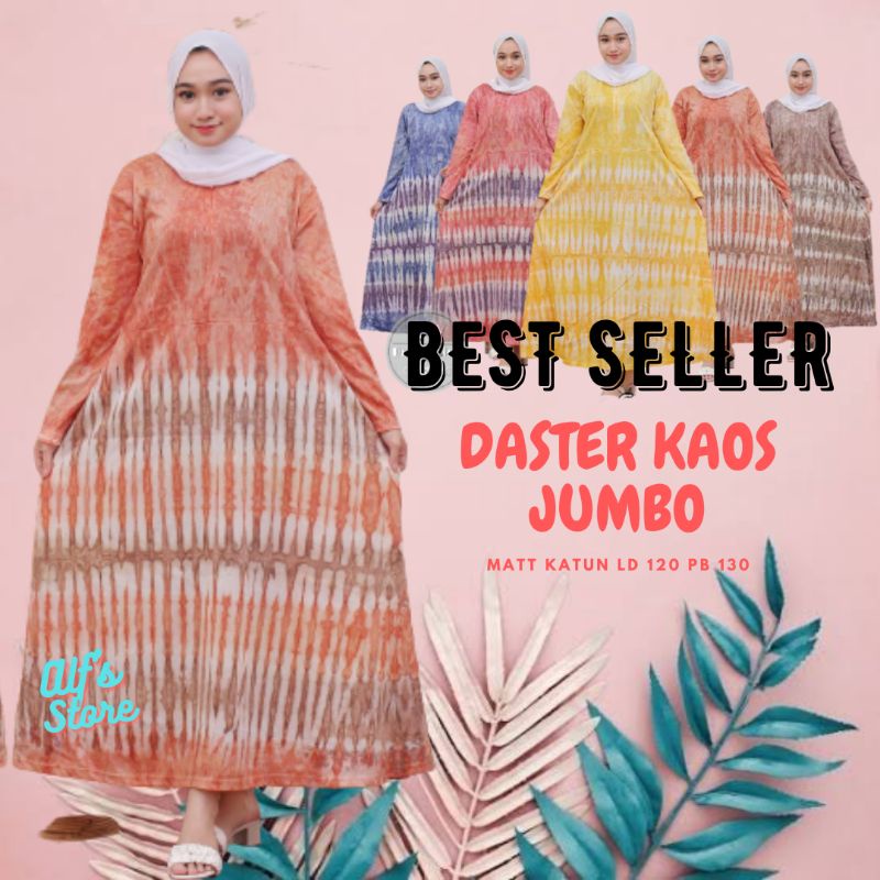 Daster Panjang Semata Kaki JUMBO MOTIF TIE DYE Resleting Busui Ibu Hamil
