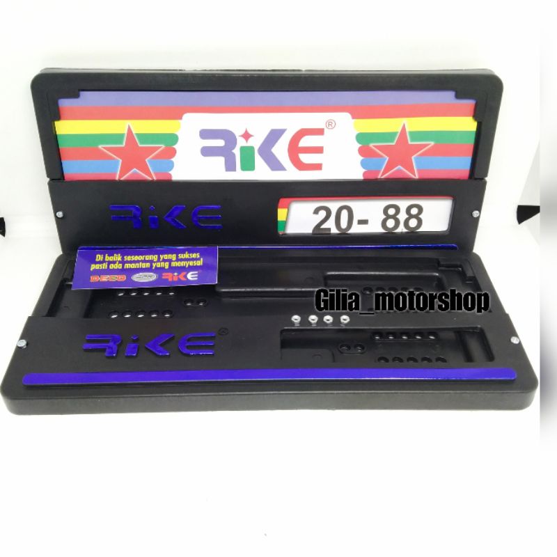 Cover /Tempat plat nomor /Tutup Plat Nomor Rike Bingkai Plat Nomor Black Series Rike list Warna Free Sticker Rike Tutup Plat Nomor Rike Universal