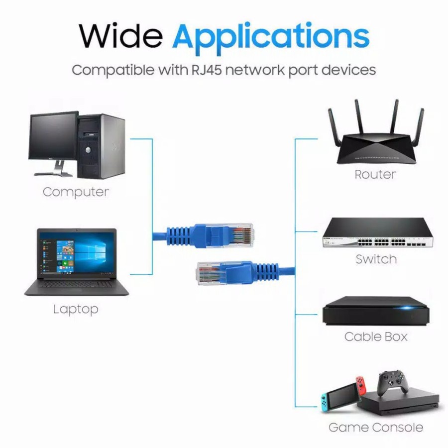 Kabel LAN UTP 30M RJ45 Cat 5e Cable 30 Meter terpasang konektor cat5e