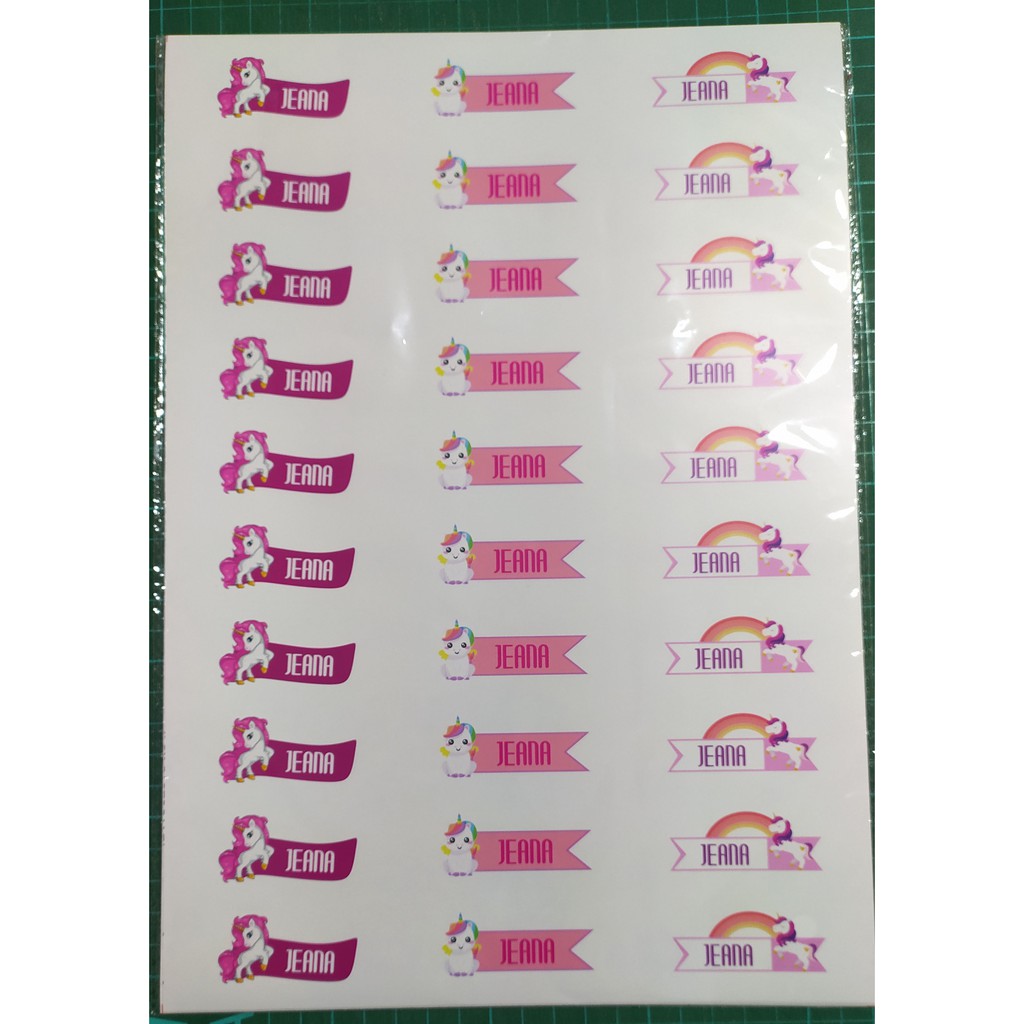 

192pcs Stiker Label Nama Kekinian Tahan Air & Anti Luntur untuk Anak Perempuan Tema Unicorn