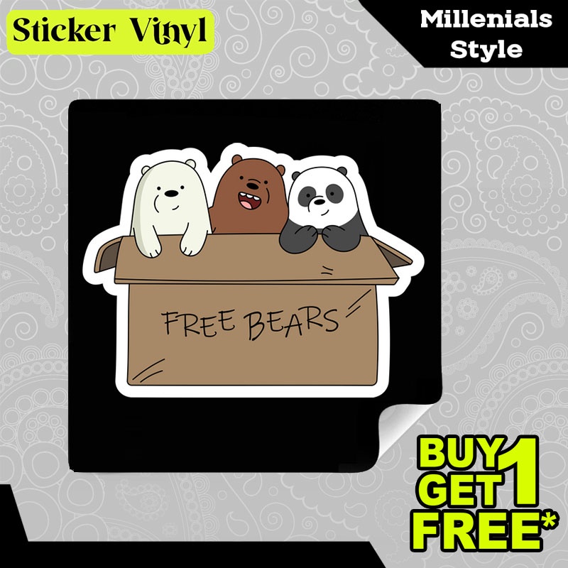 

Stiker Sticker We Bare Bears Free Bears Kartun Animasi Anak Tiga Beruang Bersaudara Aesthetic Bahan Vinyl Satuan Anti Air