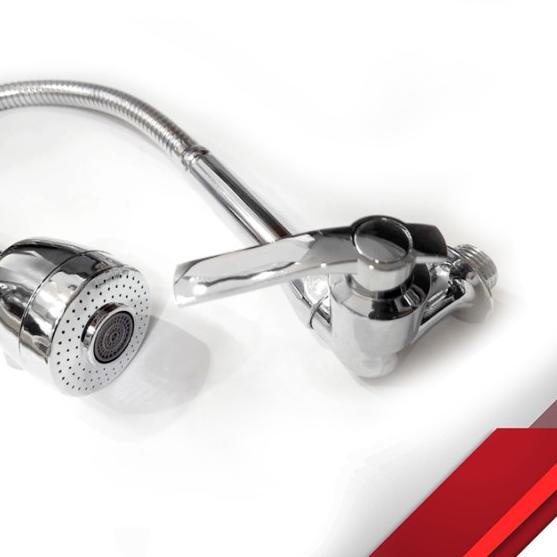 ✯ Kran Air/Fleksibel Kepala Besar/ Keran Dapur/Kran Bak Cuci Piring - Input Tembok ✺