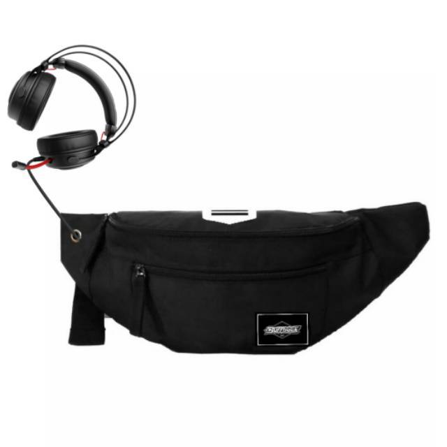 Tas Selempang Waistbag Pria BuffBack Original Oval (Ada Lubang Earphone)