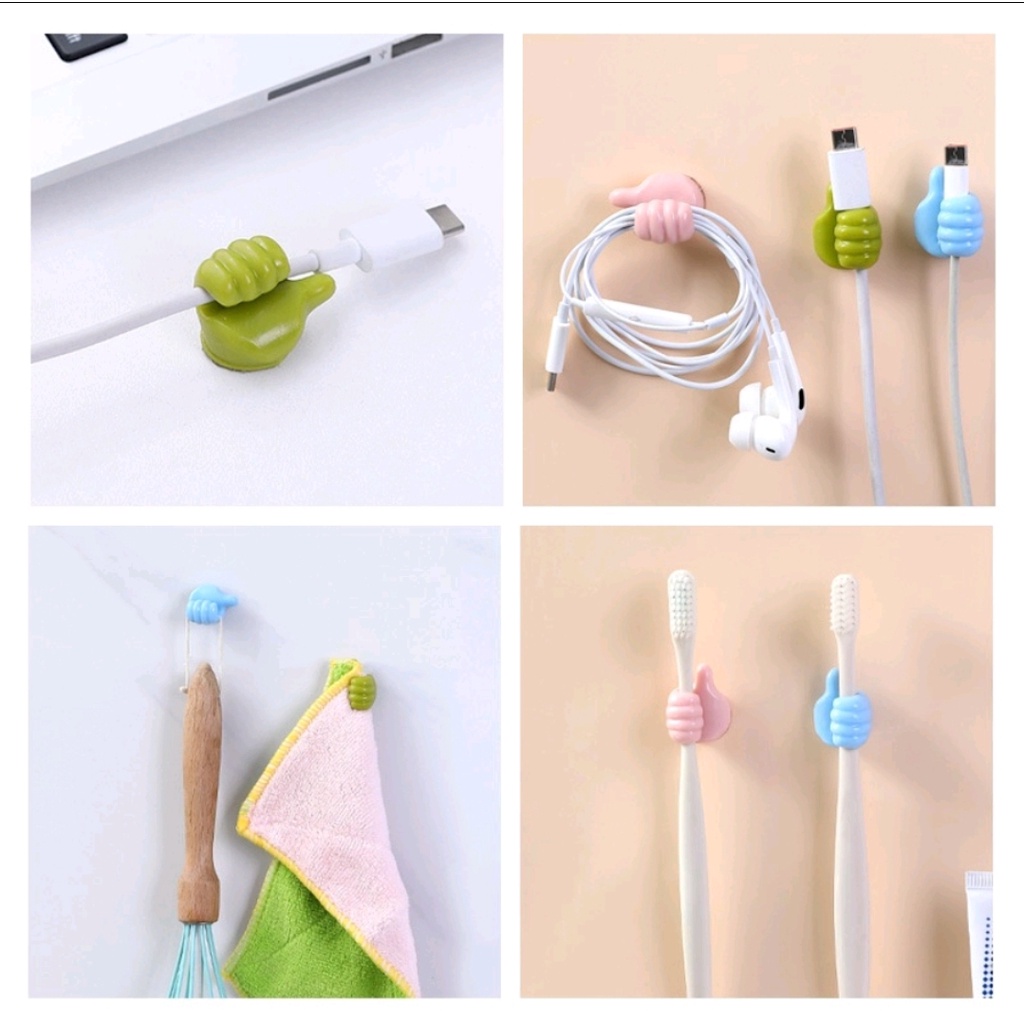 THUMBS UP CABLE HOLDER - Klip Mini Jempol Penjepit Perapi Kabel Charger HP Clip Organizer