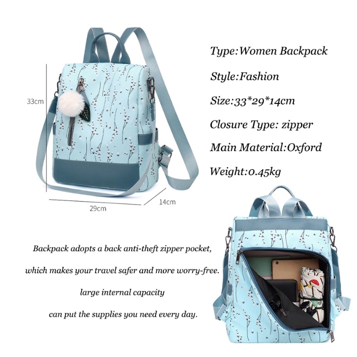 Tas Ransel Wanita Backpack Wanita Tas Punggung Anti Air NJ173