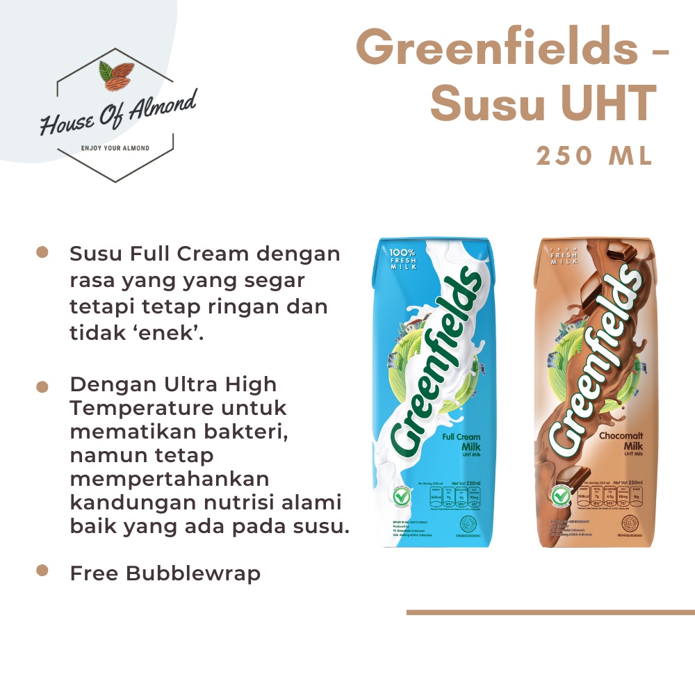 

Greenfields Susu UHT / UHT Milk 250ml