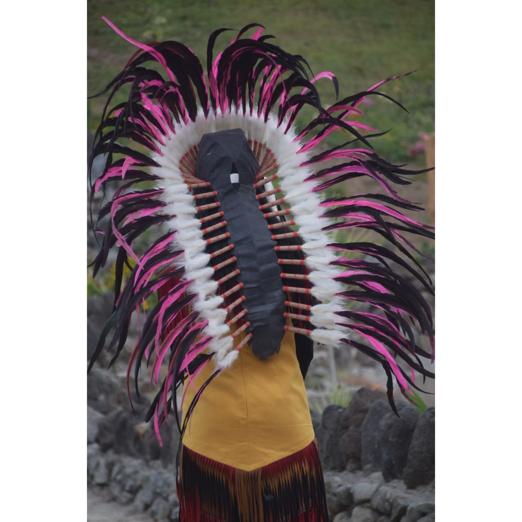 TOPI INDIAN - INDIAN HEADDRESS MEDIUM AYAM BILABONG PINK