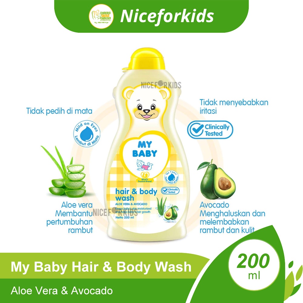 My Baby Hair &amp; Body Wash 200ml / Sabun Mandi 2in1 200ml