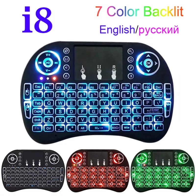 Keyboard I8 Mini LED Wireless Touchpad Remote For PC Laptop Android TV