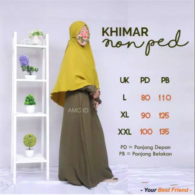 Khimar Anum Nonped Polos/ bergo anum/ jilbab murah/anum hijab/ukuran L dan XL