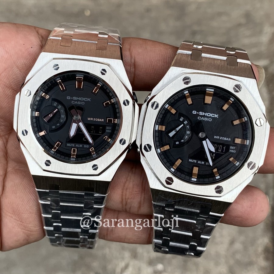 Jam Gshock Custom AP Original Garansi Silver