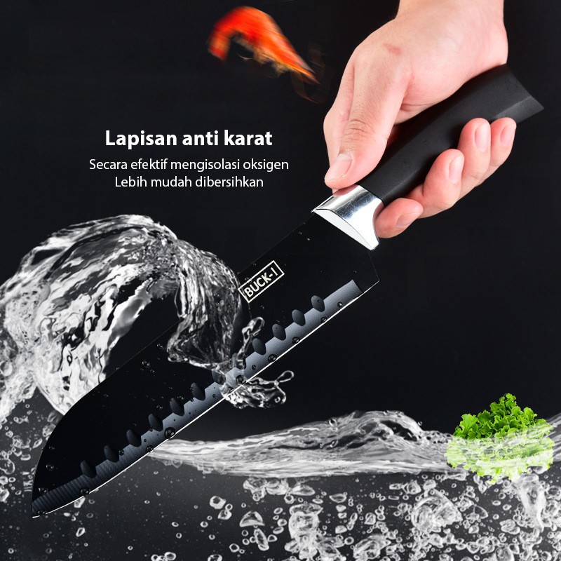 LCX PISAU SET 7 IN 1 TALENAN /Poenscae KITCHEN KNIFE SET / Pisau Dapur Set FREE TALENAN MURAH /VS