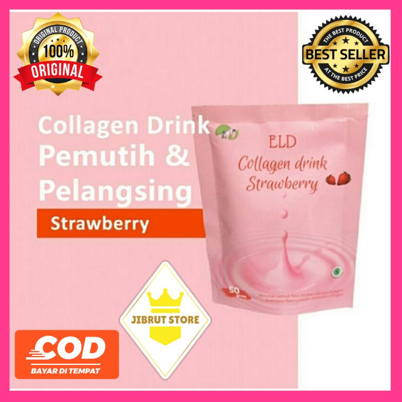 ELD COLLAGEN DRINK STRAWBERRY PEMUTIH BADAN &amp; PELANGSING BADAN BPOM &amp; HALAL MUI