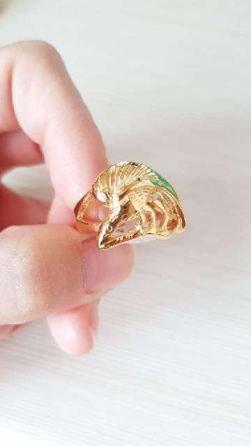 Cincin Import emas Titanium Motif Burung Cendrawasih / cincin fashion import cendrawasih