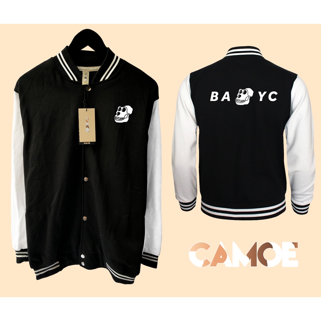 Jaket Baseball Varsity BAYC NFT Bored Ape Yacht Club Logo