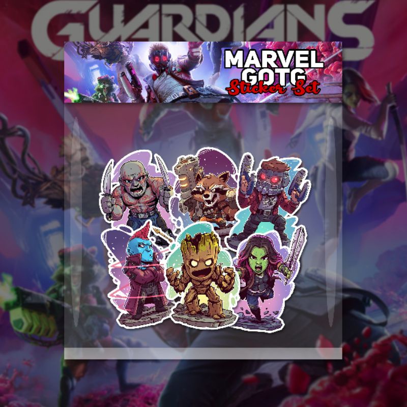 

6 Stiker Guardians Of The Galaxy Sticker Pack GOTG