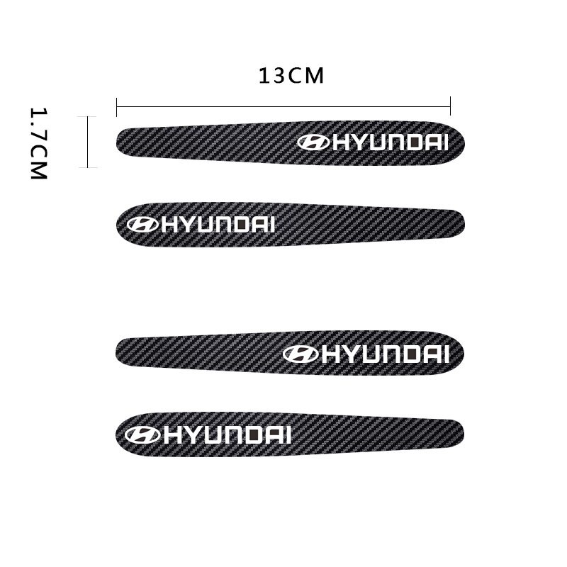 Hyundai 8Pcs Stiker Pelindung Handle Pintu Mobil Bahan Karbon Fiber Untuk Accent Atoz Getz Trajet H1 Kona Santa Fe i20 i10