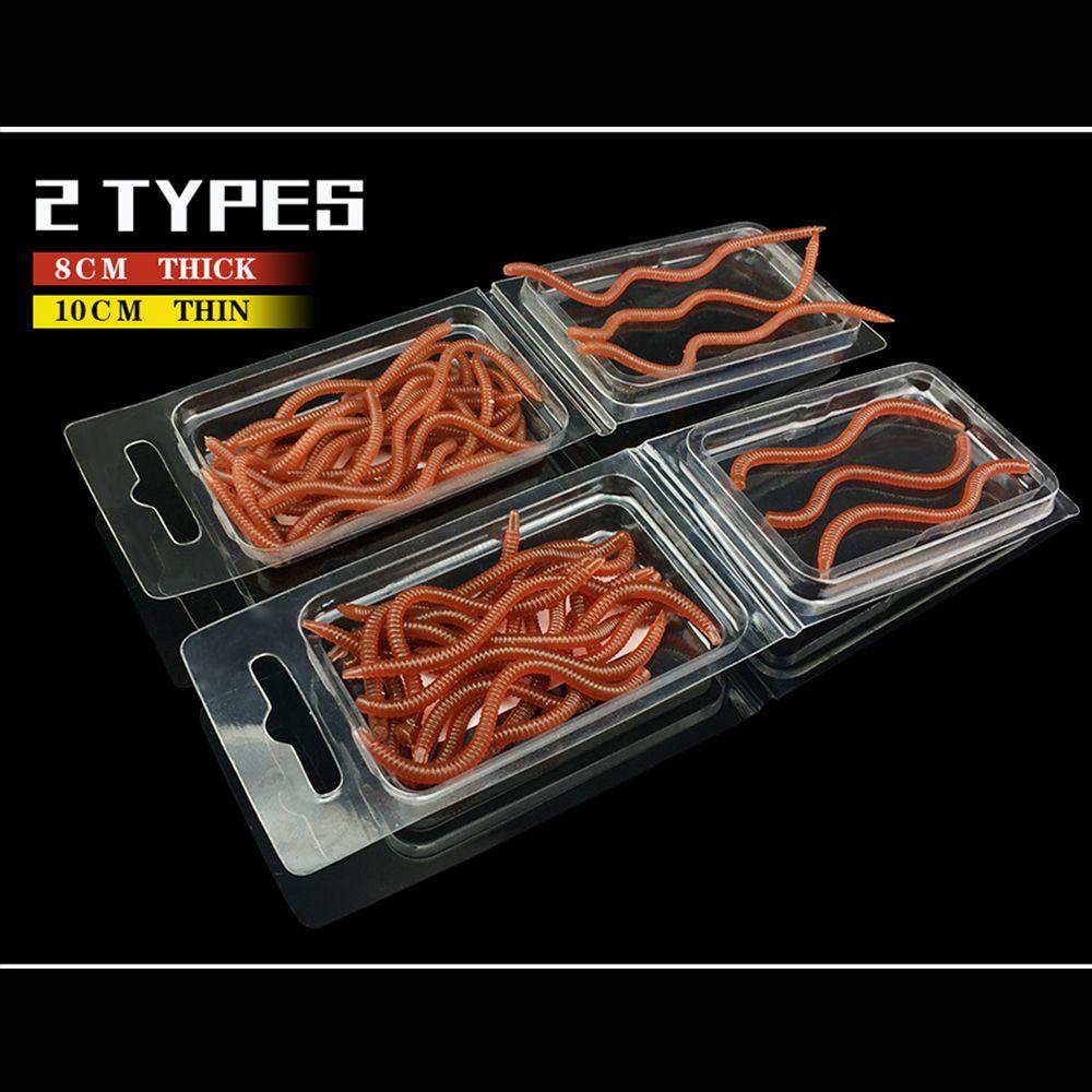 Chookyy 20Pcs Umpan Merah Cacing Bream Bass Trout Cacing Tanah