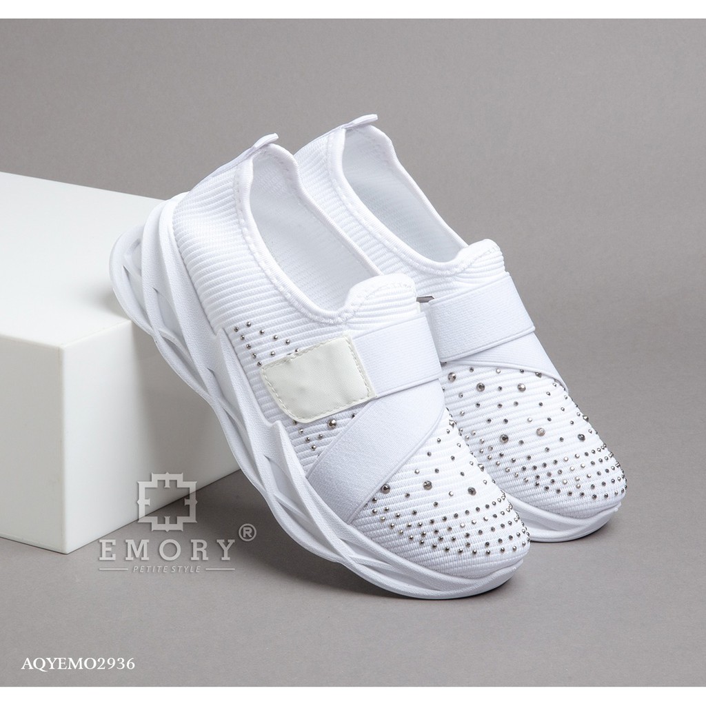 LINKSBANDUNG - EMORY   Mariska AQYEMO2936 Sepatu Sneakers Wanita Rajut Tanpa Tali Fashion Original