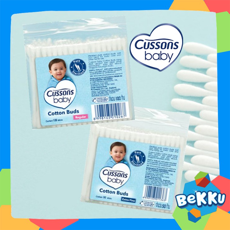Cussons Baby Cotton Buds  Extra Fine & Regular 50 Sticks / Cussons Cotton Bud Cusson / beKKu