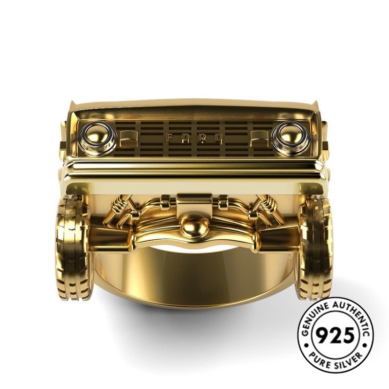 Cincin Lapis Silver 925 Model Mobil Punk Untuk Pria