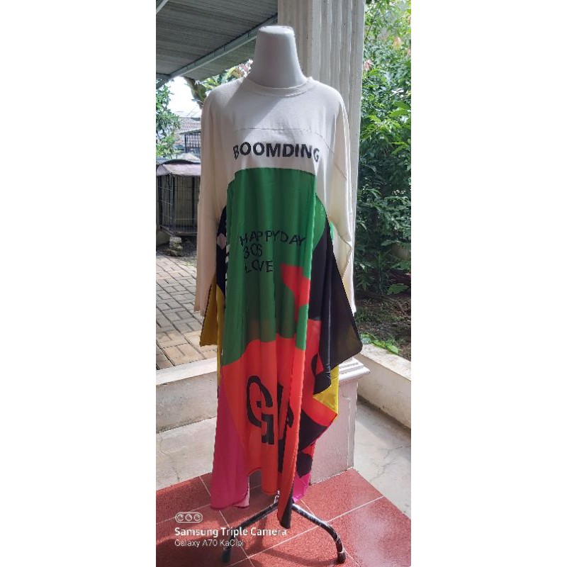 Long Dress Putih Model Kaftan Big Size