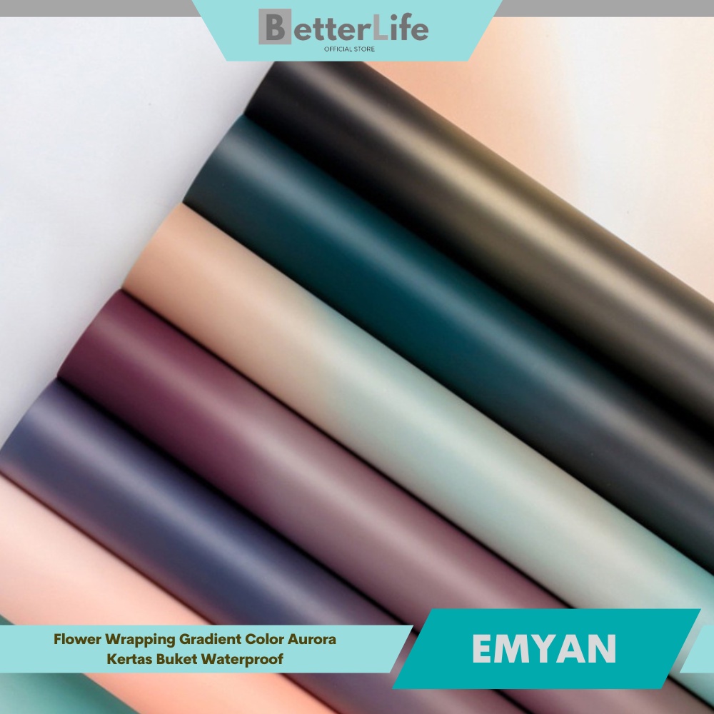 

Better Life - [5 LEMBAR] Flower Wrapping Ombre Semi Transparant Cellophane Aurora - EMYAN