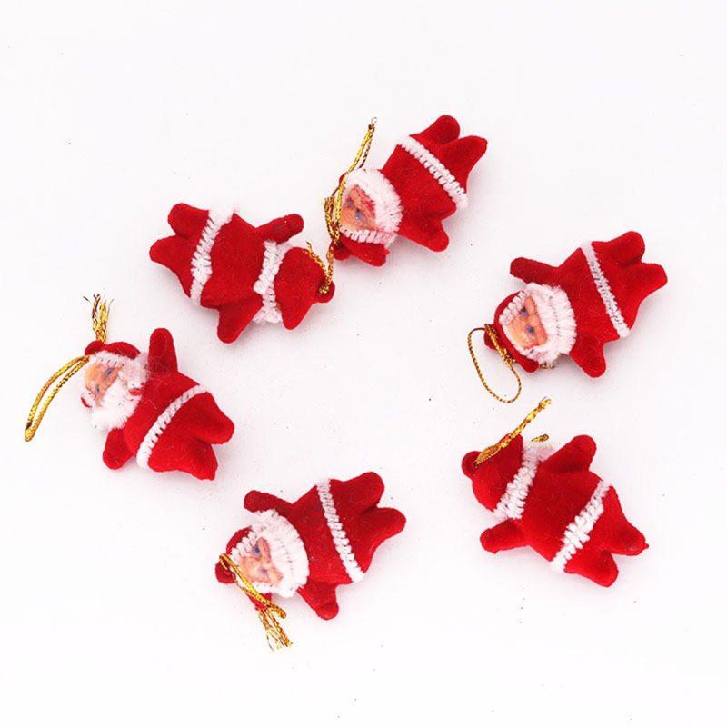 6pcs Ornamen Gantung Desain Santa Claus Untuk Dekorasi Pohon Natal