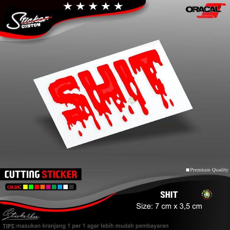 Stiker shit bahan nyala cutting sticker 1pcs