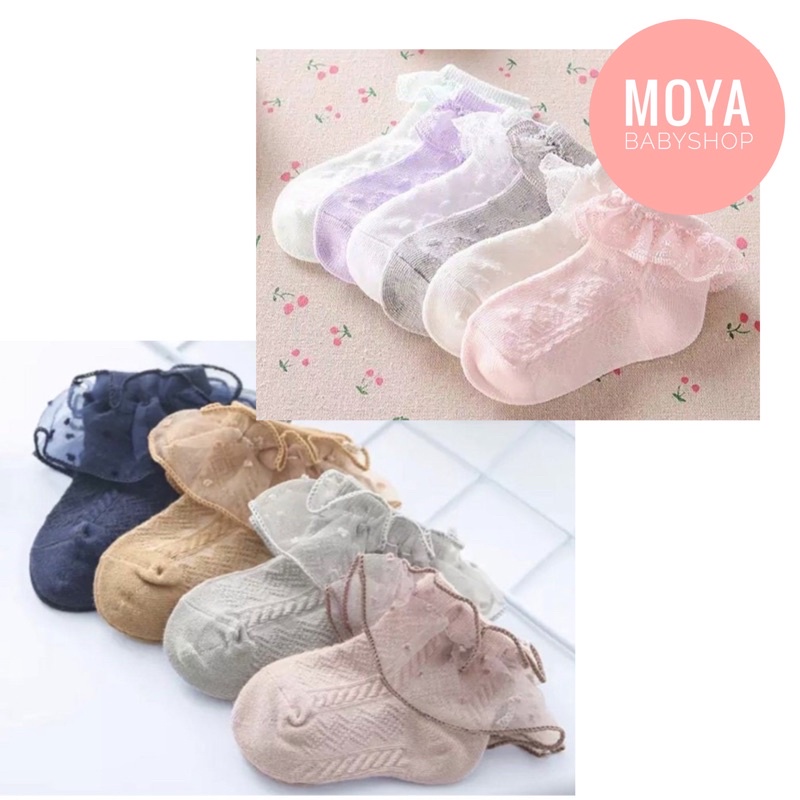 KAOS KAKI BAYI PEREMPUAN 0 6 BULAN KOREA MURAH LUCU PREMIUM - KAOS KAKI RENDA BAYI NEWBORN - BABY KI