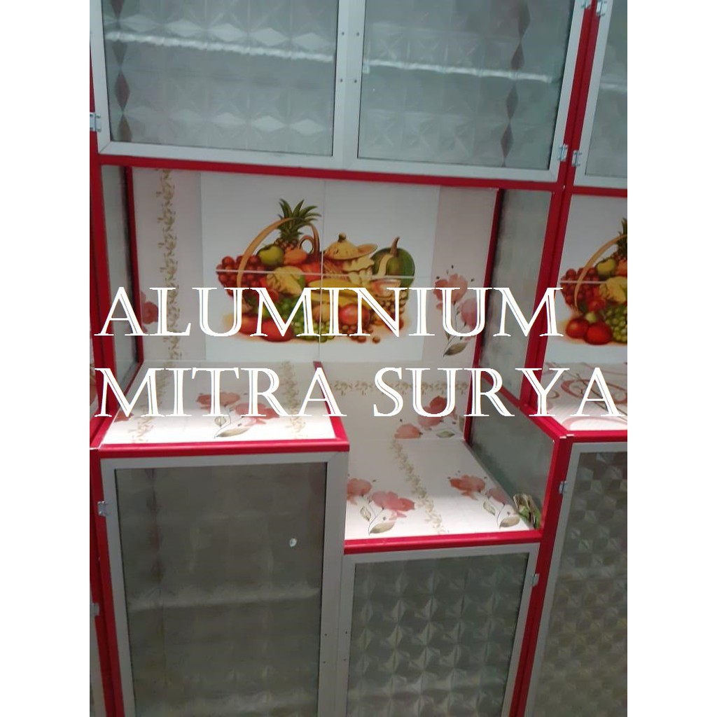 Rak Piring Aluminium Kaca Keramik 2 Pintu Mc Warna Shopee