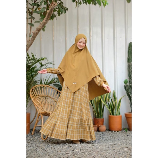 Gamis Yura Crinkle Motif One Set Sewing Good Quality