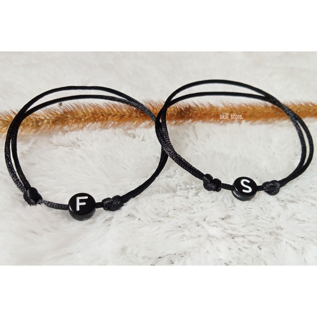 GELANG INISIAL COSTUME HURUF BULAT PIPIH/GELANG COUPLE