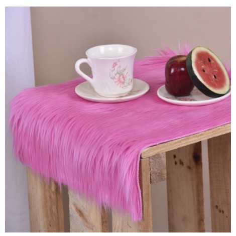kapet bulu lembut dan empuk uk 50 x 75   taplak meja bulu   karpet bulu korea kualitas premium pink