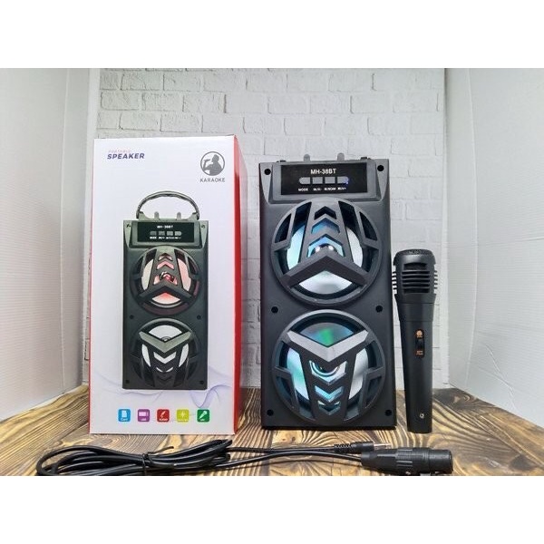 Termurah Speaker Bluetooth MH-38BT Portable Free Mic Karaoke Super Bass